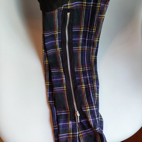 Purple plaid Tripp nyc royal bones skinny pants - Picture 5 of 10
